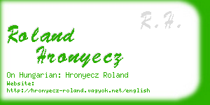 roland hronyecz business card